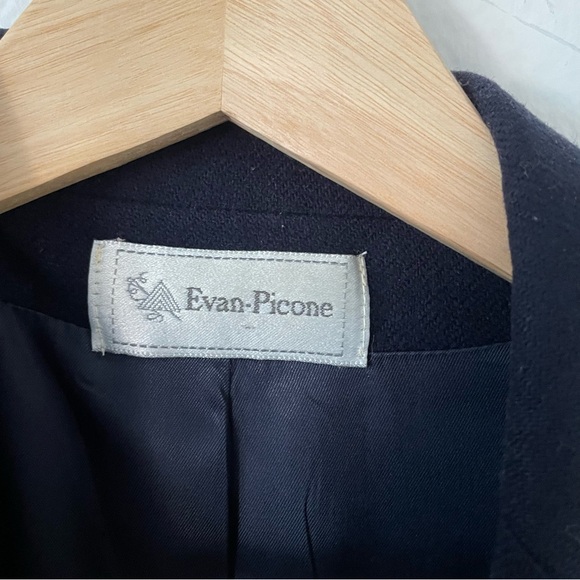 Vintage Evan Picone Women’s Wool Blazer Jacket - Navy Blue - Picture 3 of 6